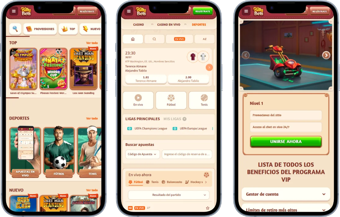 BillyBets en tu móvil BillyBets en tu móvil